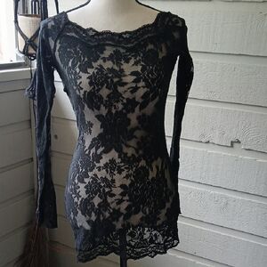 Vintage Victoria's Secret Black Lace Chemise